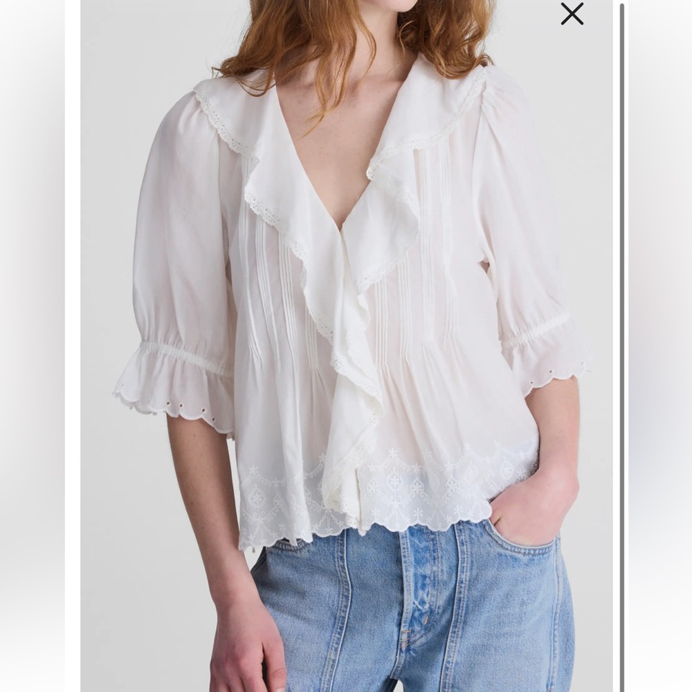 Madewell White Lace Blouse